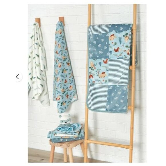 Modern Moments by Gerber Baby & Toddler Boy Patchwork Blanket Sherpa, Blue Bears - Picture 4 of 6